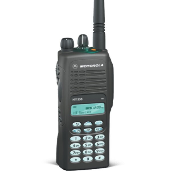 لاسلكي موتورولا HT1250 اليدوي VHF/UHF المزود بشاشة و لوحة مفاتيح كاملة