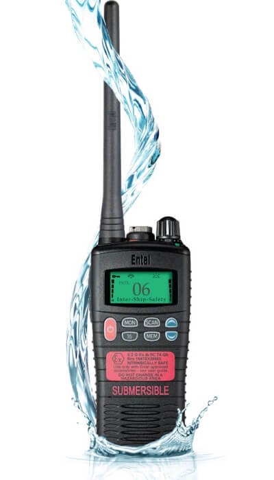 entel ht644 vhf lcd marine two way radio water resistant