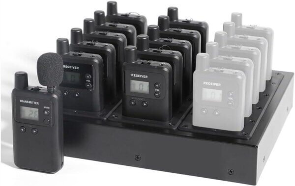 AGJ Wireless Tour Guide genuine System 1 Transmitter 15 Receivers 1 Charger