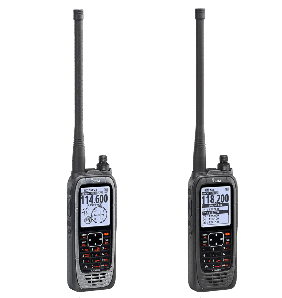 The ICOM IC-A25CE professional aviation VHF handheld radio