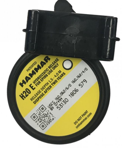 H20-E Hydrostatic Release Unit (HRU) automatic release of Emergency Position Indicating Radio Beacons (EPIRBs)